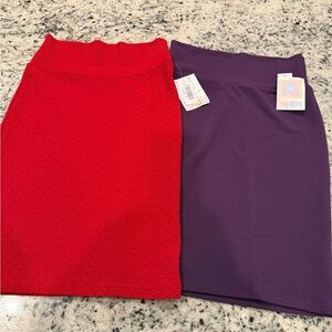 NWT LuLaRoe Red and Purple Pencil Skirt Duo (2 skirts for one sale)